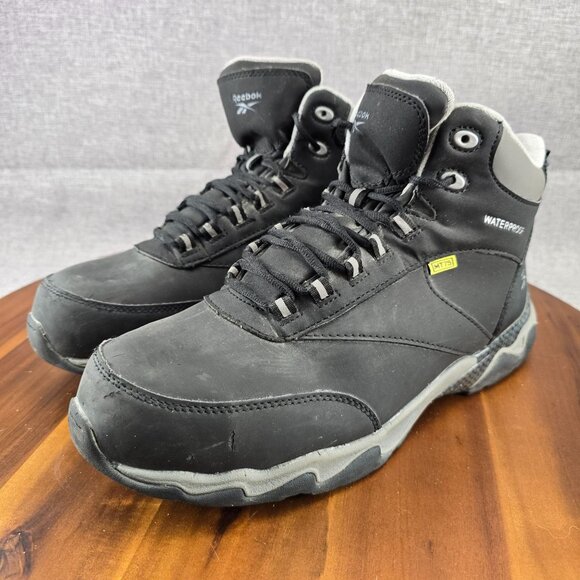 Reebok Mens Waterproof Leather Hiking Boots Size 11.5 Black - Picture 9 of 16